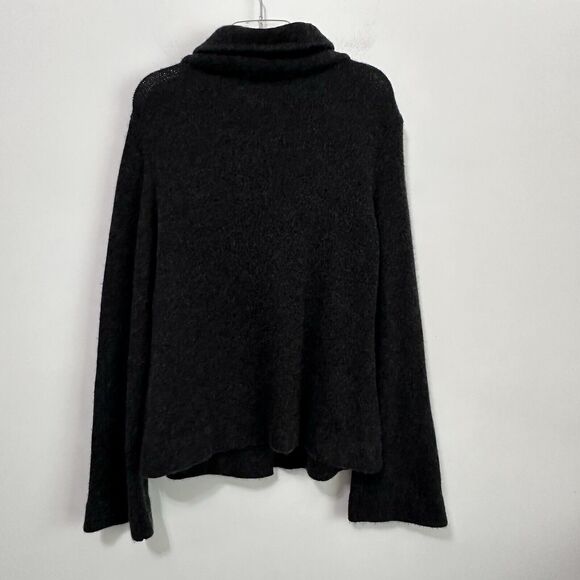 Emanuel Ungaro Cardigan Cape L One Button Dark Gray SOFT knit Long Sleeve Open - Picture 11 of 11